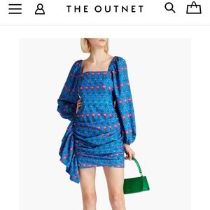 Rhode Mina Draped Floral Mini Dress - Size Small